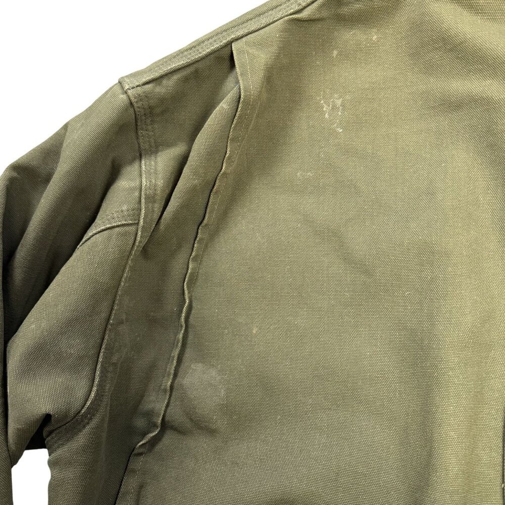 Vintage Carhartt CB104 Olive Green 50 USA 2X Work chore Jacket Blanket Lined Coa - Picture 14 of 16